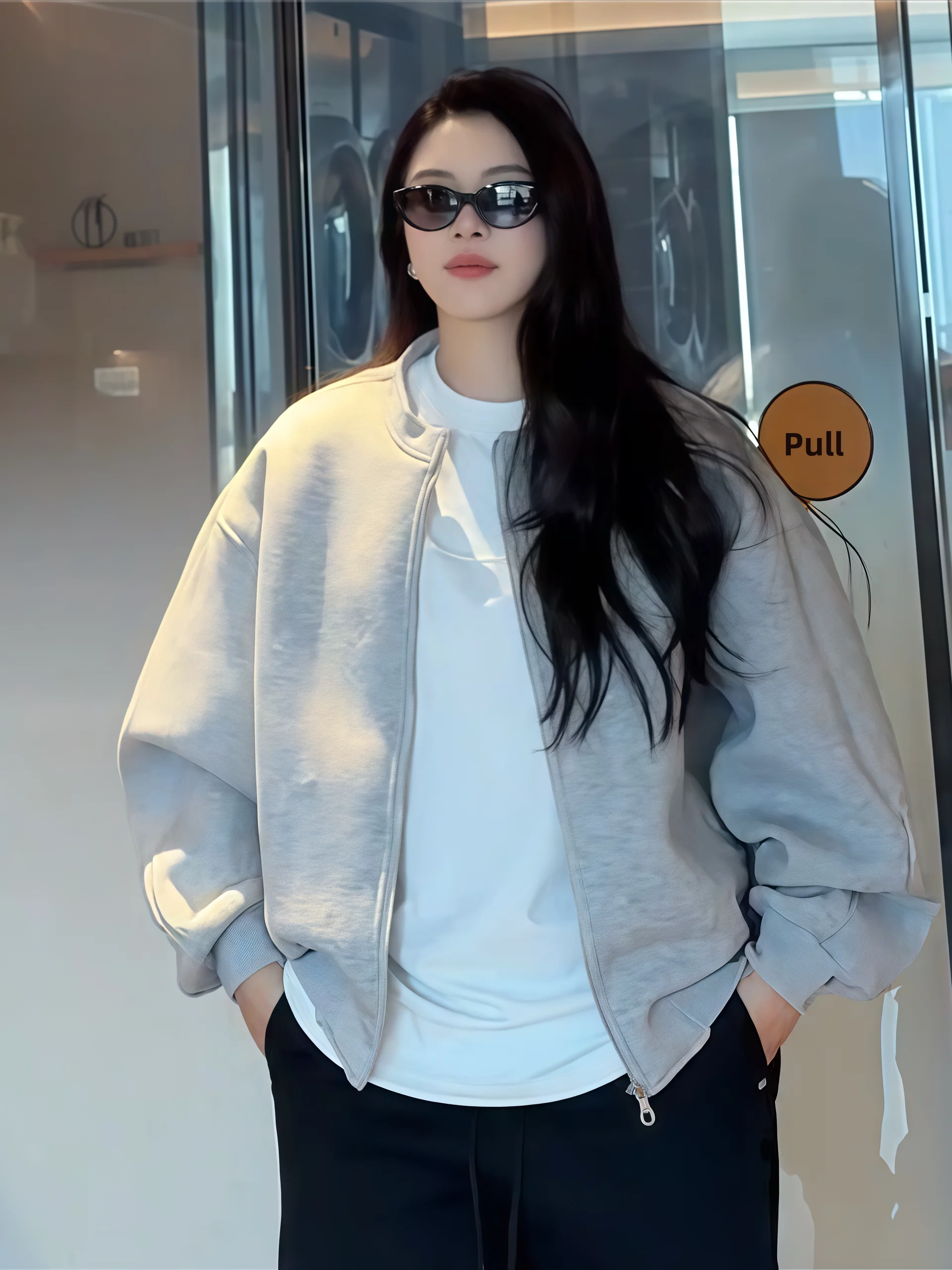 

Новая весенняя мужская модная толстовка из воздушного хлопка с бейсбольным воротником, свободного кроя, повседневная, универсальная, спортивная, на молнии, кардиган-куртка