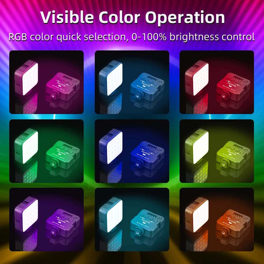 Flymile Phone Light для селфи, 1200 мАч, перезаряжаемая видеолампа для iPhone 16 Pro 15/Samsung Galaxy, фотографические аксессуары