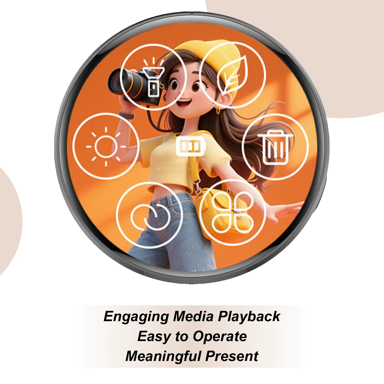 

Digital Badge Pin Wearable Dynamic Display Brooch 1.5 Inch Screen Electronic Pins for Clothes for Anime Fan Women Men Clothing