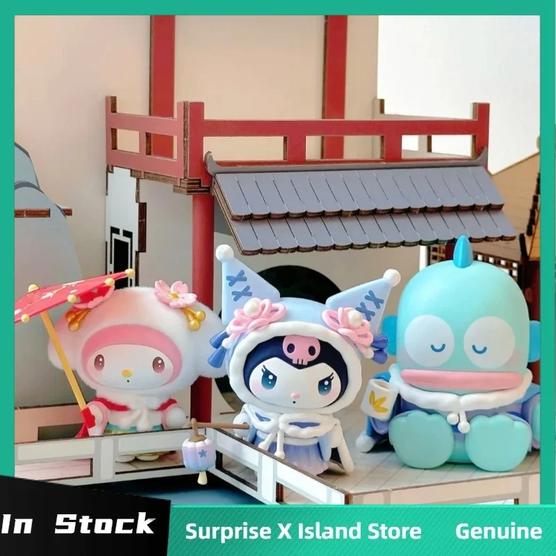 Caja ciega de la serie Attirers festivos para las estaciones, figura de Pvc de perro Kuromi Pacha, adorno de escritorio, caja ciega para coleccionar, regalos para niños