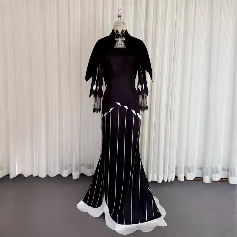 Disfraz de Anime Echidna para mujer, vestido largo gótico negro de bruja, uniforme con capa, traje para mujer, traje de fiesta de Carnaval y Halloween