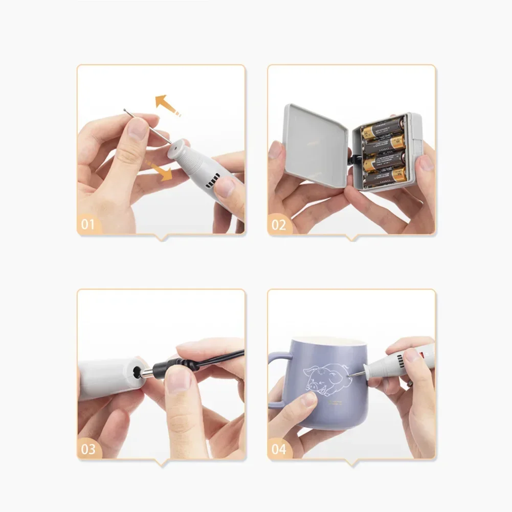 Electric Mini Rotary Tool Kit for Detailed For Metal Wood Plastic Carving with Compact Lightweight and User Friendly Design