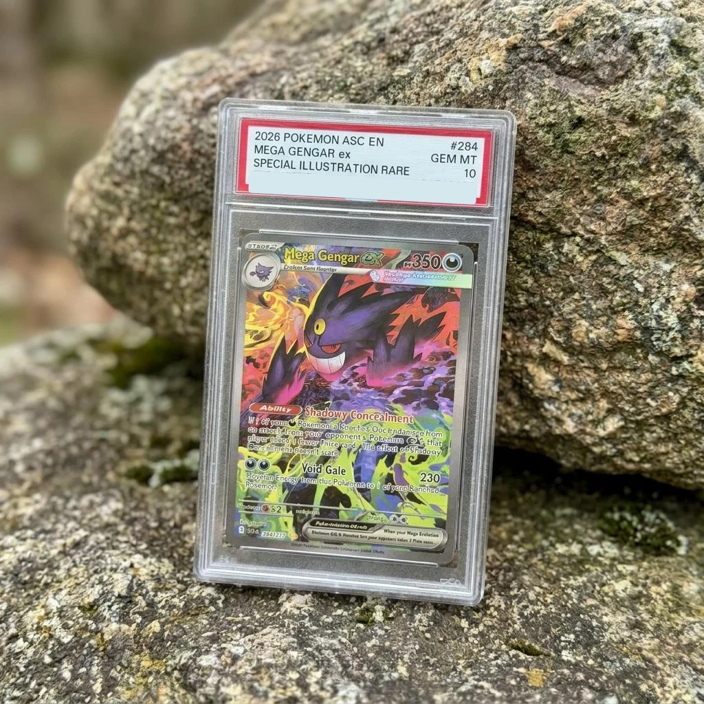 Image of 2026 284 SIR Mega Gengar EX Chase Card - Aufgestiebene Helden Vollbildkarte Dunkelheit Danciao Display Sammlerstück Geschenk