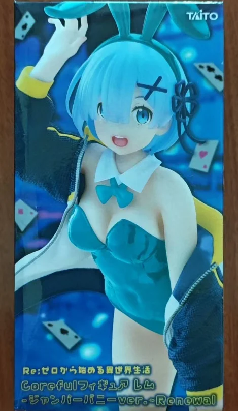 Figurines d'anime coreful originales Re:Zero commencer la vie dans un autre monde Rem manteau lapin fille figurine d'action modèle d'ornements de bureau