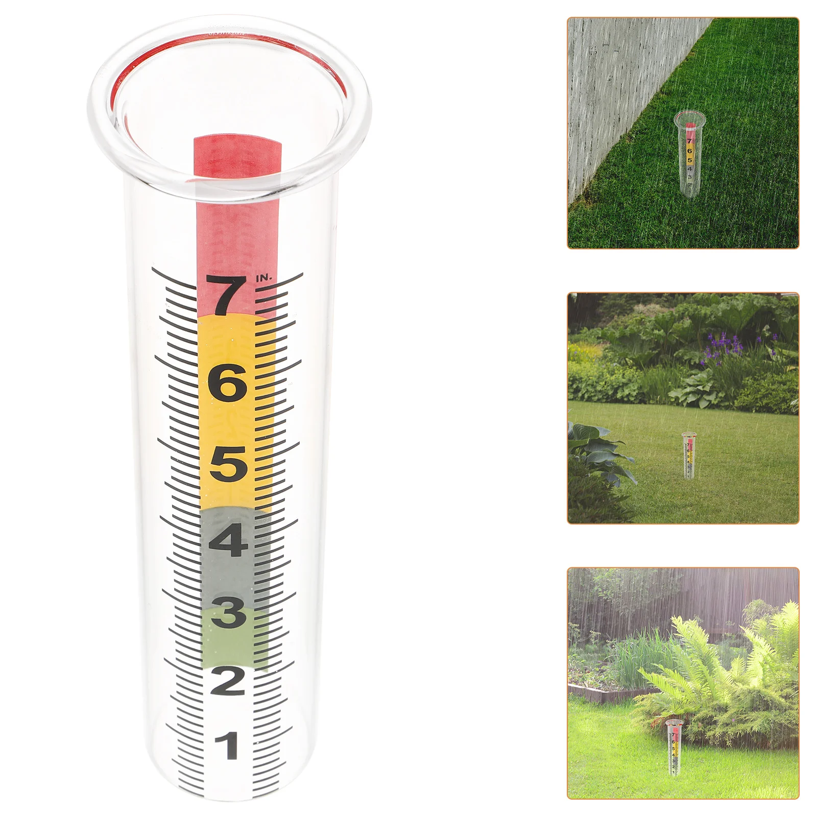 

2Pcs Clear Scale Rain Gauge Outdoor Replacement Glass Tube Accurate Measurement Freeze Resistant for Garden Yard Deck Use