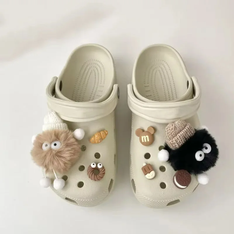 Cute 3D Fashion Hairball Genie Shoe Charms for Clogs Accessories DIY Slide Sandals Shoe Decoration Buckle Pins Kids Gifts image 6
