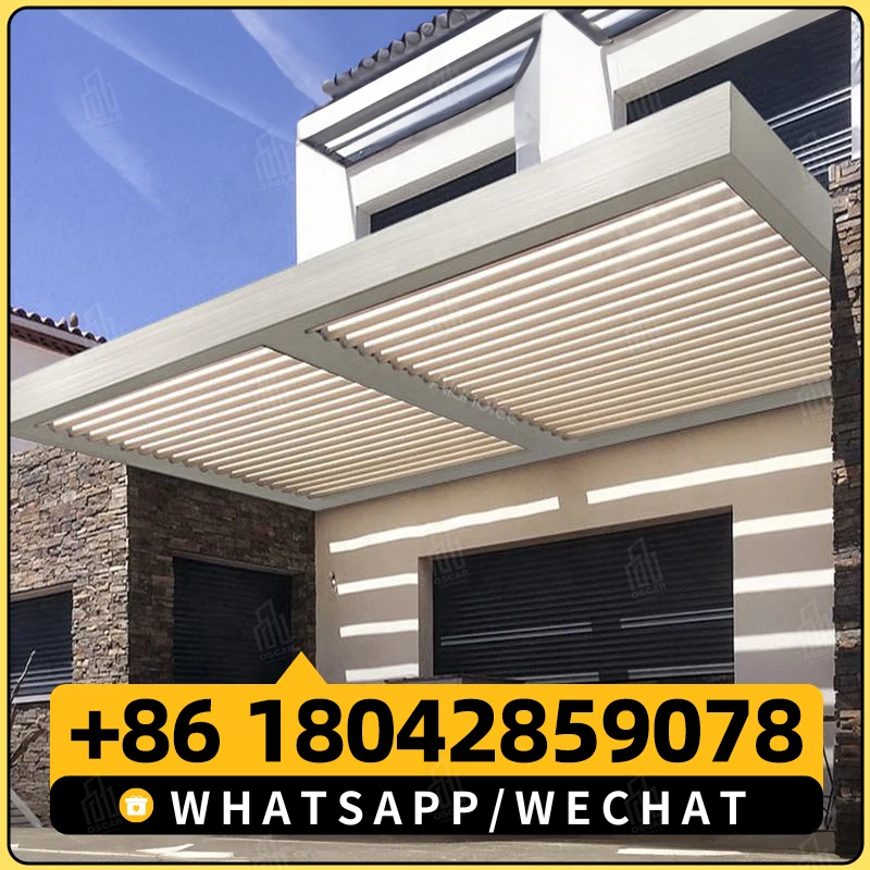 roof retractable shades aluminium profile bioclimatic 3x3m 3x6m 7x4 gazebo louver pergola building aluminum pergola for outdoor