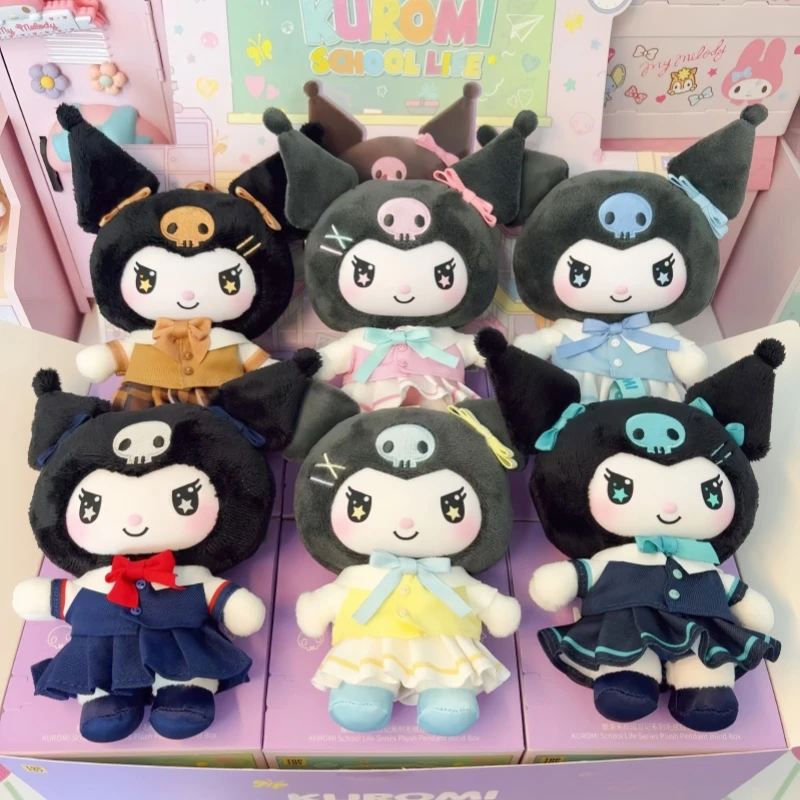 

Genuine Sanrio Kuromi School Life Seriesmystery Box Kuromi Kawaii Vinyl Bag Pendant Doll Blind Box Customize Toy Birthday Gifts
