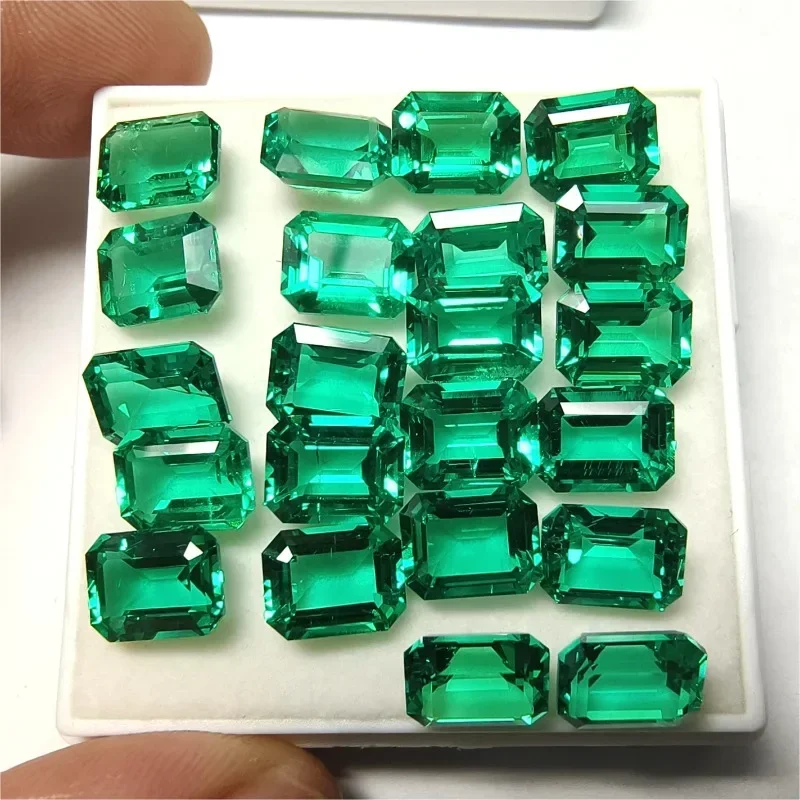 Top Lab Grown Columbia Emerald Gemstone Charms Beads Green Color Gemstones for Diy Jewelry Making Selectable AGL Certificate