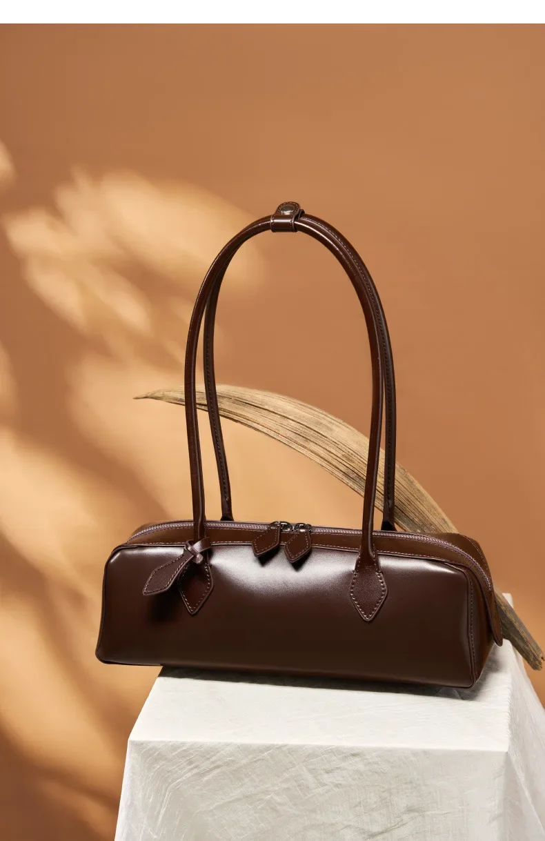 2026 Koreanische Luxus-Tasche Vintage Lange Schultertasche Handtaschen Damen Unterarmtasche Einkaufstasche Echtledertasche Damenhandtasche – Detail 10