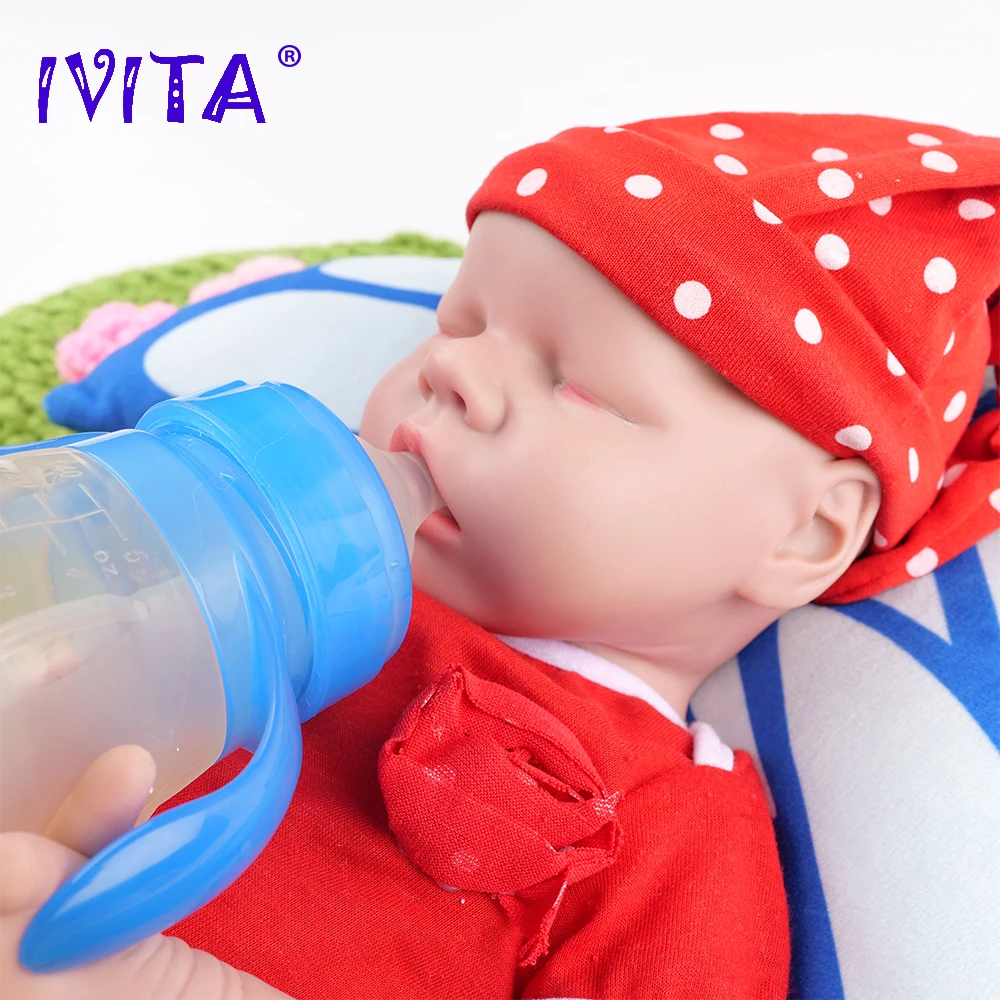 IVITA WG1565 18.11inch 100% Full Body Silicone Reborn Baby Doll Realistic Girl Dolls Unpainted Baby Toys with Clothes for Kids