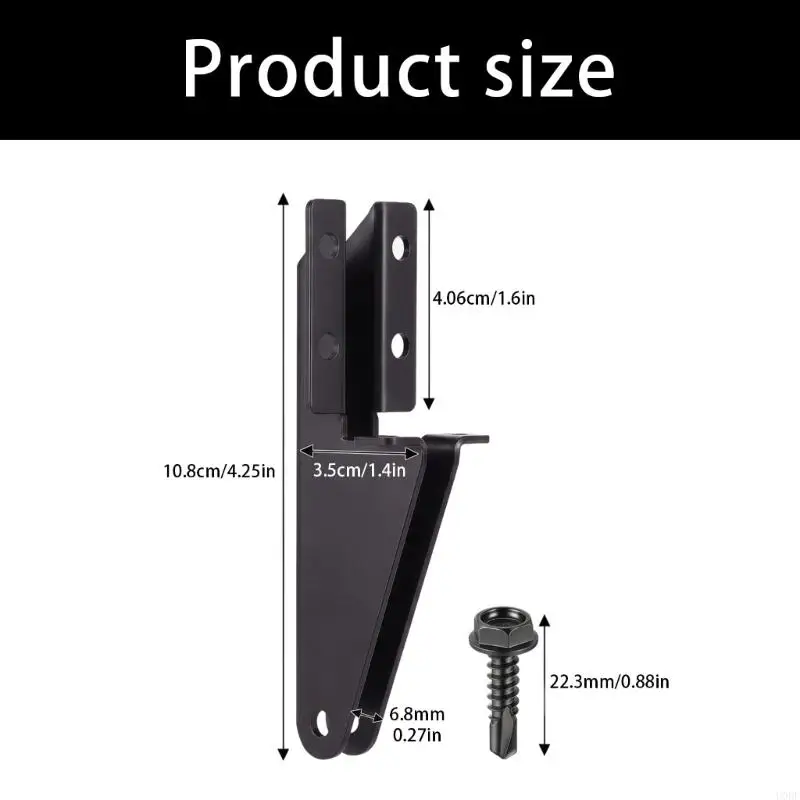Entry Frame Repair Part for Screen Door Damper Mount Use, Black Aluminum Side Jamb Hardware with Screws and 10.8 Length Guide