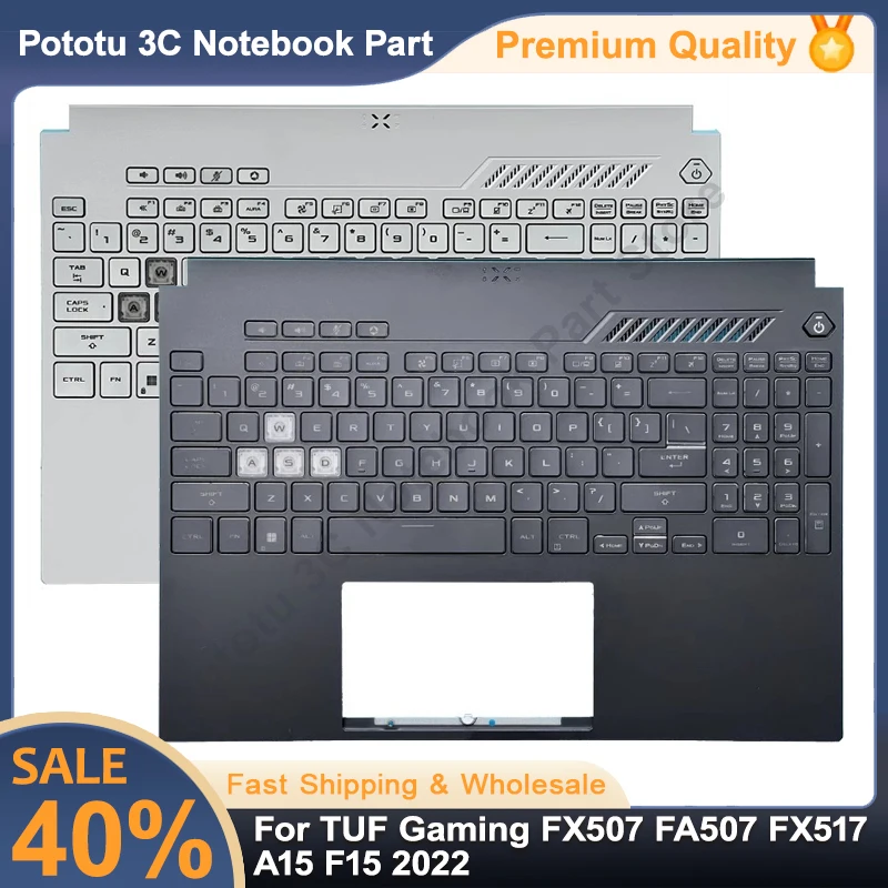 

NEW Laptop Keyboard with Frame For TUF Gaming FX507 FA507 FX517 A15 F15 2022 Year Palmrest Upper Cover with Backlit Keyboard