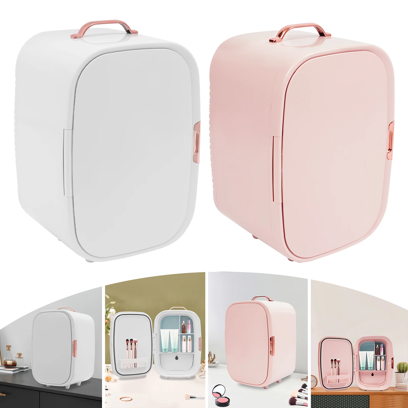

12L Cosmetic Refrigerator Dual Function Cooling Heating Semiconductor Refrigeration ABS Aluminum Compact Design for Car/Home Use