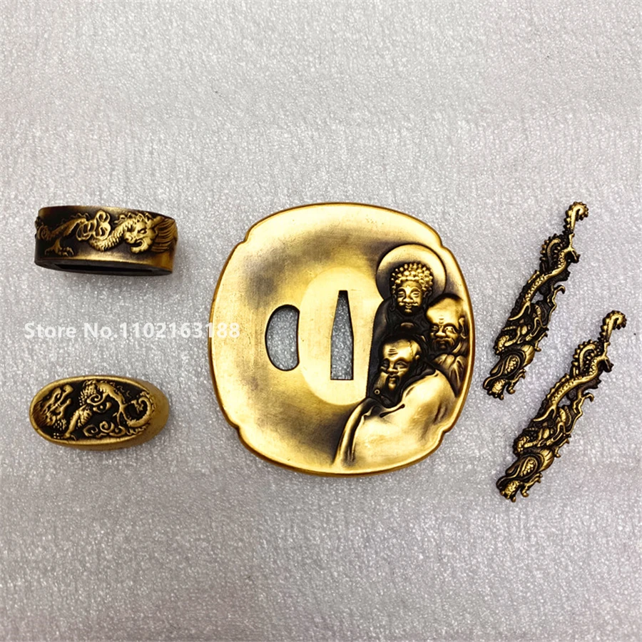 

Высококачественная прочная медная Цуба фучи Кашира менуки Защитная фурнитура для японских фотографий красивая счастливая деталь