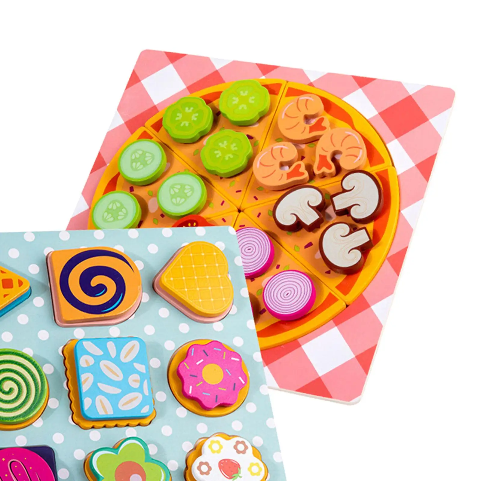 Küchen-Lebensmittelspielzeug aus Holz, Pizza-Lebensmittel-Set für Kinder ab 3 Jahren, Jungen und Mädchen