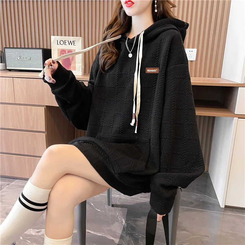 

Хлопковые толстовки с капюшоном, женская готическая одежда, дымчатый реглан, красный, с v-образным вырезом, индивидуальные, без капюшона, микро-минималистичный клетчатый женский стиль