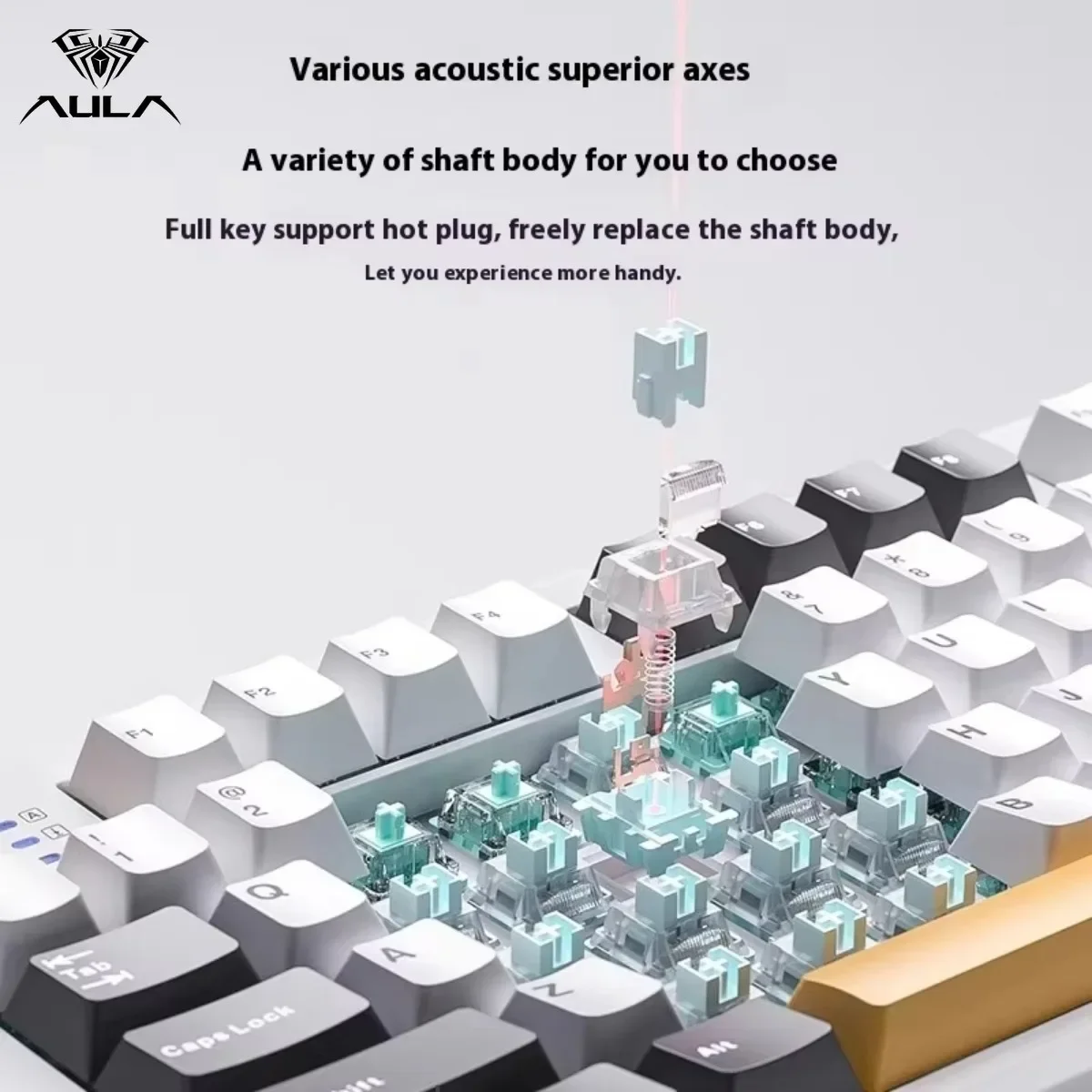 Gaming Mechanical Keyboard AULA S87Pro Tri-mode RGB Hot Swappable Gasket RGB Wireless Keyboards with Display Gaming Accessories