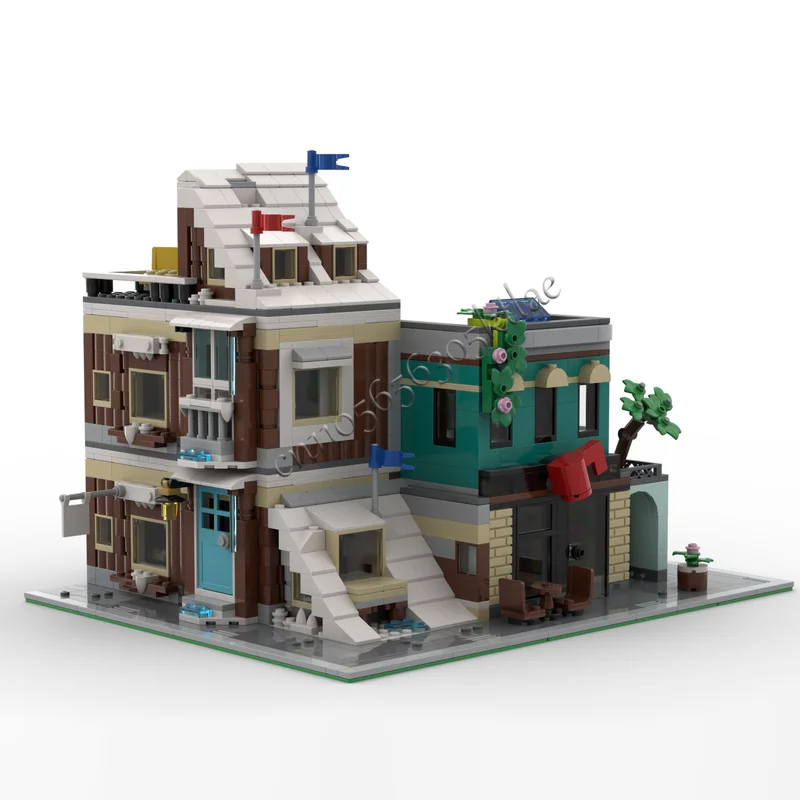 Nowy zestaw 816 elementów MOC-31080, modułowy model zimowego domku, klocki do samodzielnego montażu, kreatywna układanka dla dzieci, zabawki kolekcjonerskie, prezenty.