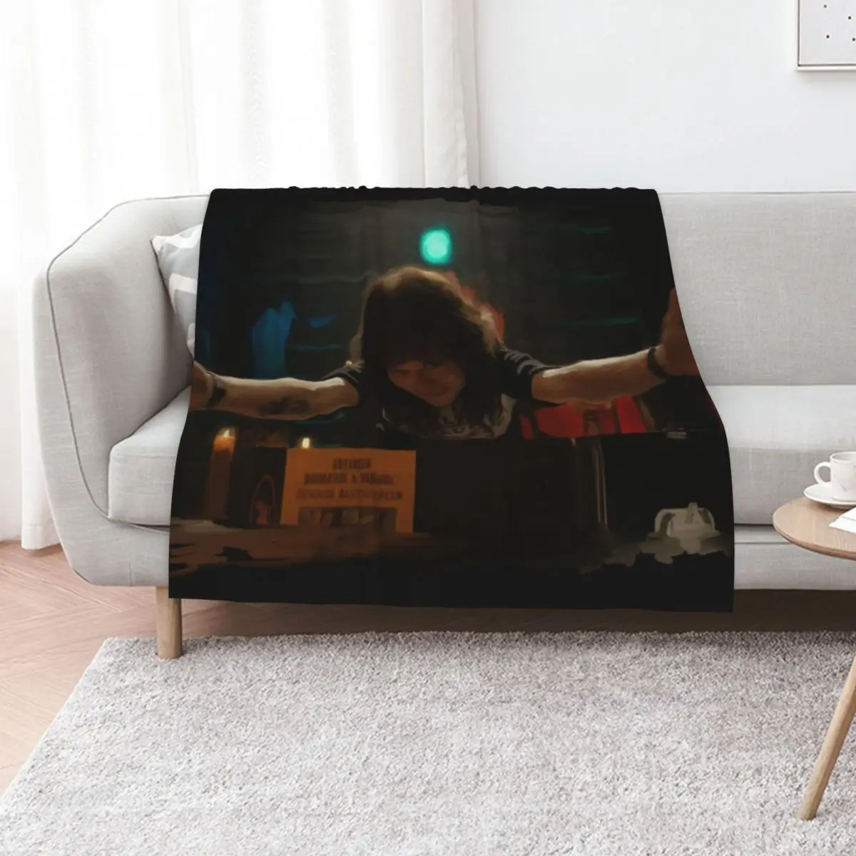 

Eddie Munson Watercolor Throw Blanket Soft Plush Plaid Single Flannel Fabric Blankets For Sofas Blankets