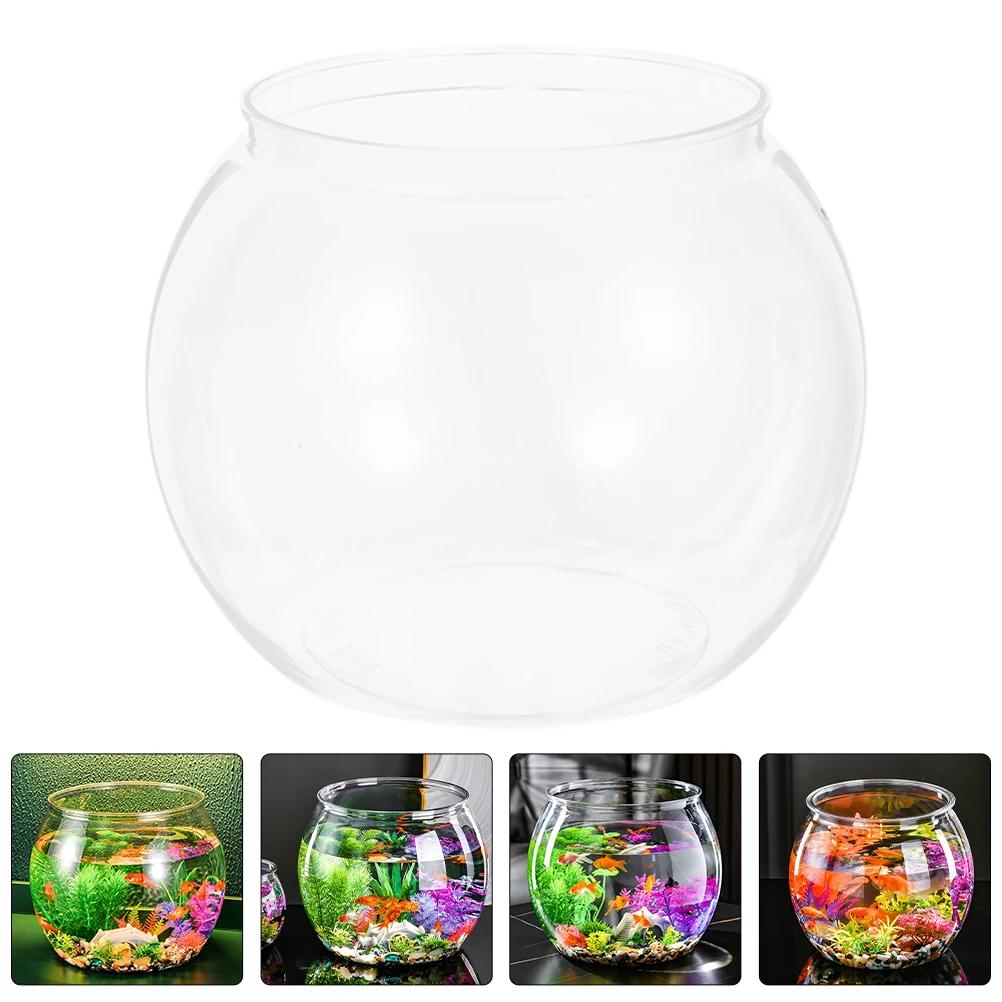 

Fish Bowl Plastic Fish Tank Clear Fish Storage Box Small Aquarium Turtle Tank Container Clear Office Home Desktop Ornament Decor