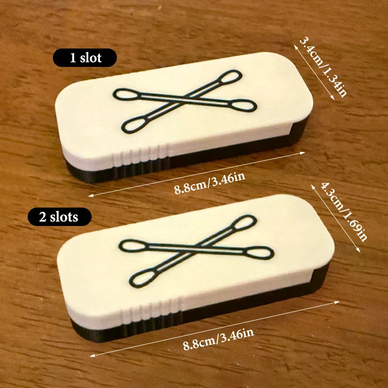 Mini Sliding Cotton Swab Storage Box Portable Swab Case For Travel And Daily Use Multi-Compartment Dust-Proof Keeps Clean