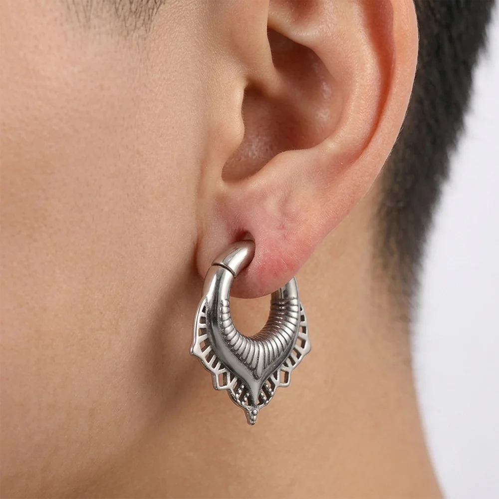 Casvort 2 Stück Edelstahl Boho Filigran Spitze Ohrgewichte Tunnel Plugs 6mm 2g Vintage Ohrringanhänger für gestreckte Ohrläppchen – Detail 1