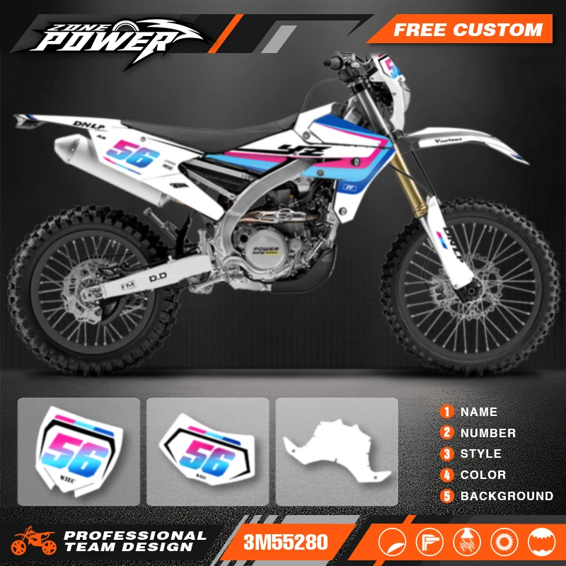 Powerzone For Yamaha WRF450 2016 2017 2018 YZF450X 2015 2016 2017 2018 Custom Backgrounds Graphics Decals Sticker Kits 18