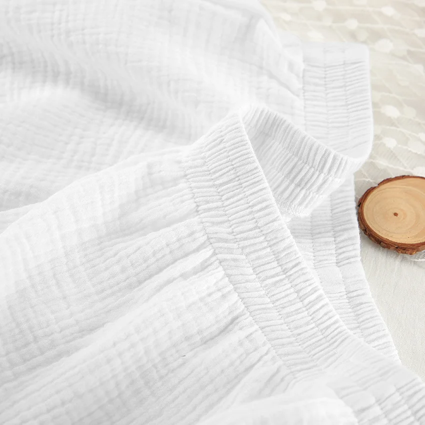 Women's Long Sleeved Pajama Set Soft Comfortable Pure Cotton Loungewear Elegant White Design Style Shorts Spring Summer L Size