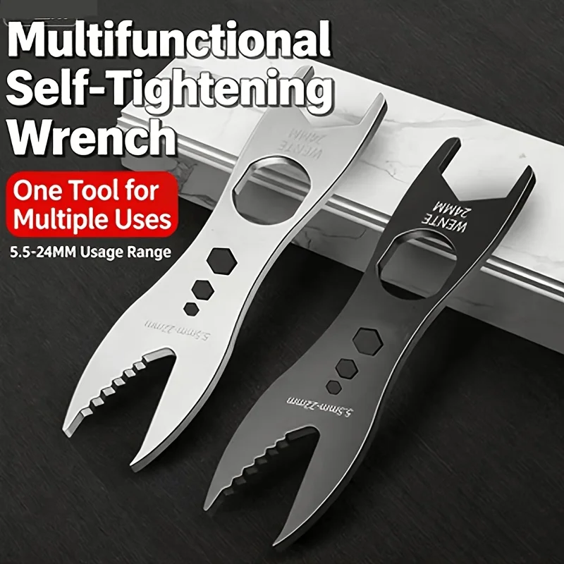 Adjustable bathroom faucet double headed wrench, multifunctional open-end wrench, household maintenance universal tool