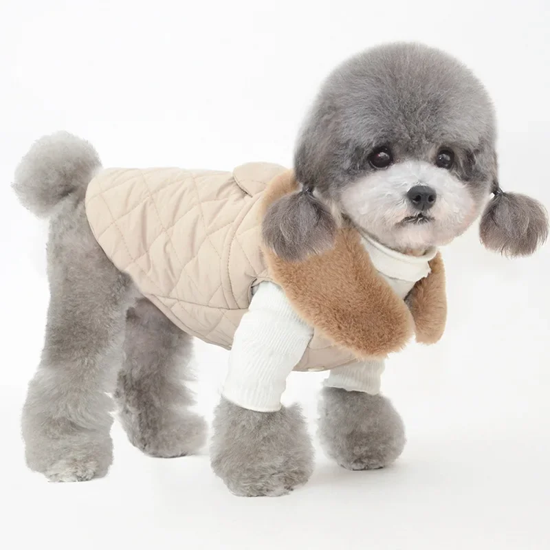 Dog Clothes Autumn and Winter Pet Clothing Pet Cotton Dress Warm Cat Garment Teddy Apparel Dog Costume