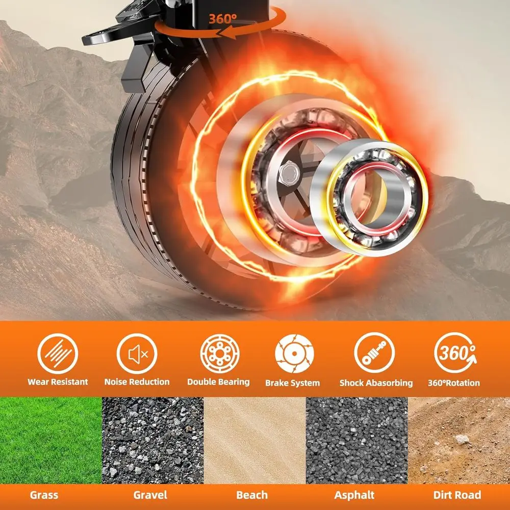 รถเข็นอเนกประสงค์พับได้ขนาดใหญ่พร้อมล้อ แข็งแรงทนทานสำหรับชายหาด ตั้งแคมป์ ขนของชำ มีช่องเก็บของด้านข้าง