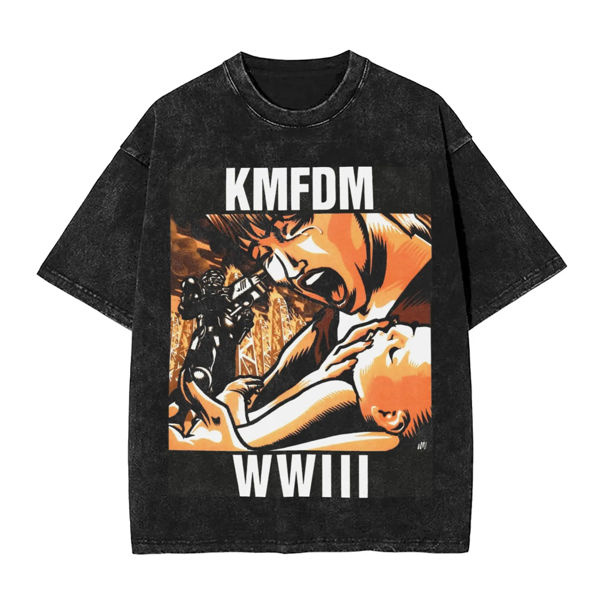 Men's KMFDM Rock Band  T-Shirts  Tops Summer Classic Short Sleeve T-Shirt O Neck Leisure Custom DIY Tee Shirt Hot