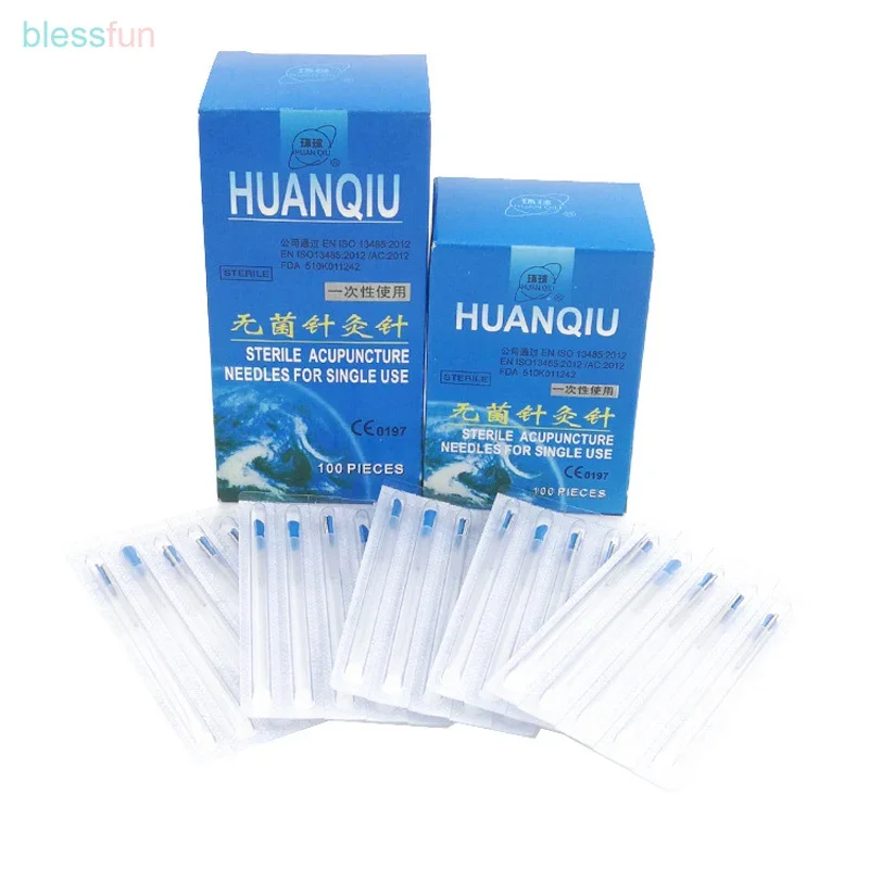 1000 Huaqiu Disposable Acupuncture Needle with Guide Tube Single Hand Easy Use  Accupuncture Pipe Needle Sterilization