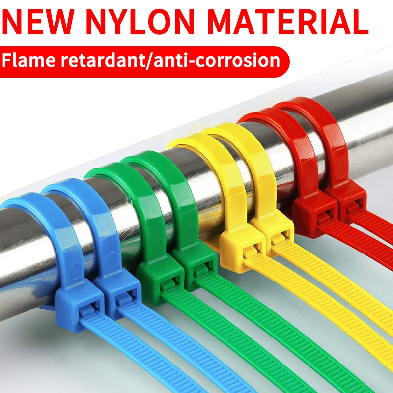 4 5 8X350/400/500 Colorful Self-Locking Nylon Cable Ties Plastic Zip Ties Wire Binding Wrap Straps for DIY Cable Management And