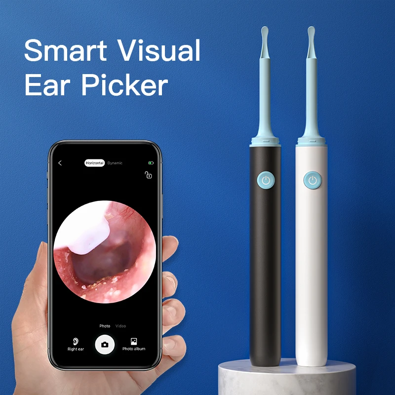 Wireless Visual Silicone Ear Spoon Safe Endoscope Earpick 5MP Camera Ear Wax Remover Luminous Otoscope 3.9mm Ear Cleaning Tools