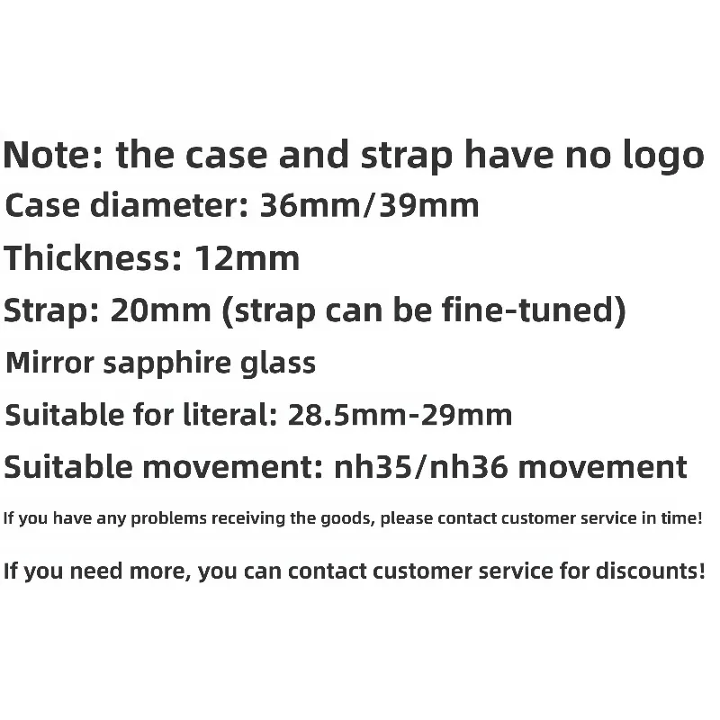 For NH35 Case Strap Set 36MM/39MM for Log Oyster Dog Tooth Ring Full Gold Case Set Sapphire Glass