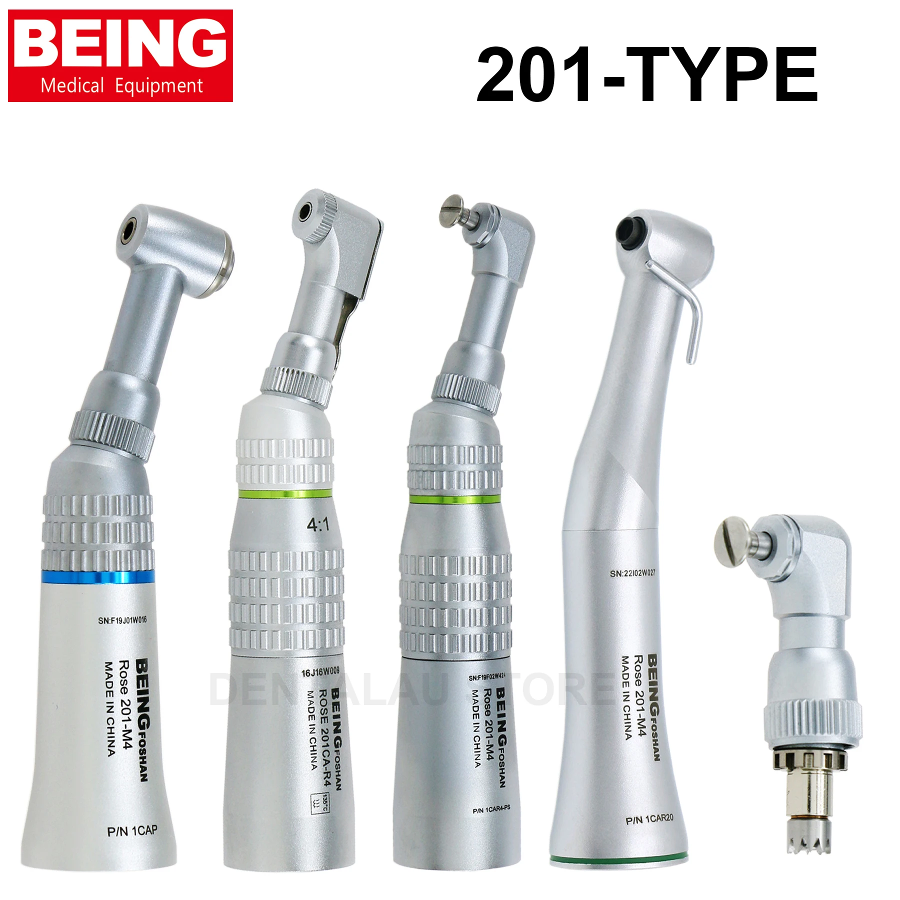 

201-type BEING Dental Push Button Fiber Optic Low Speed Contra Angle handpiece fit NSK E-type