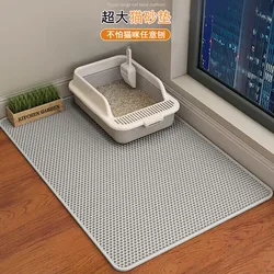 Impermeável dupla camada pet litter mat, caixa de vaso sanitário gato, areia antiderrapante, laváveis suprimentos limpos