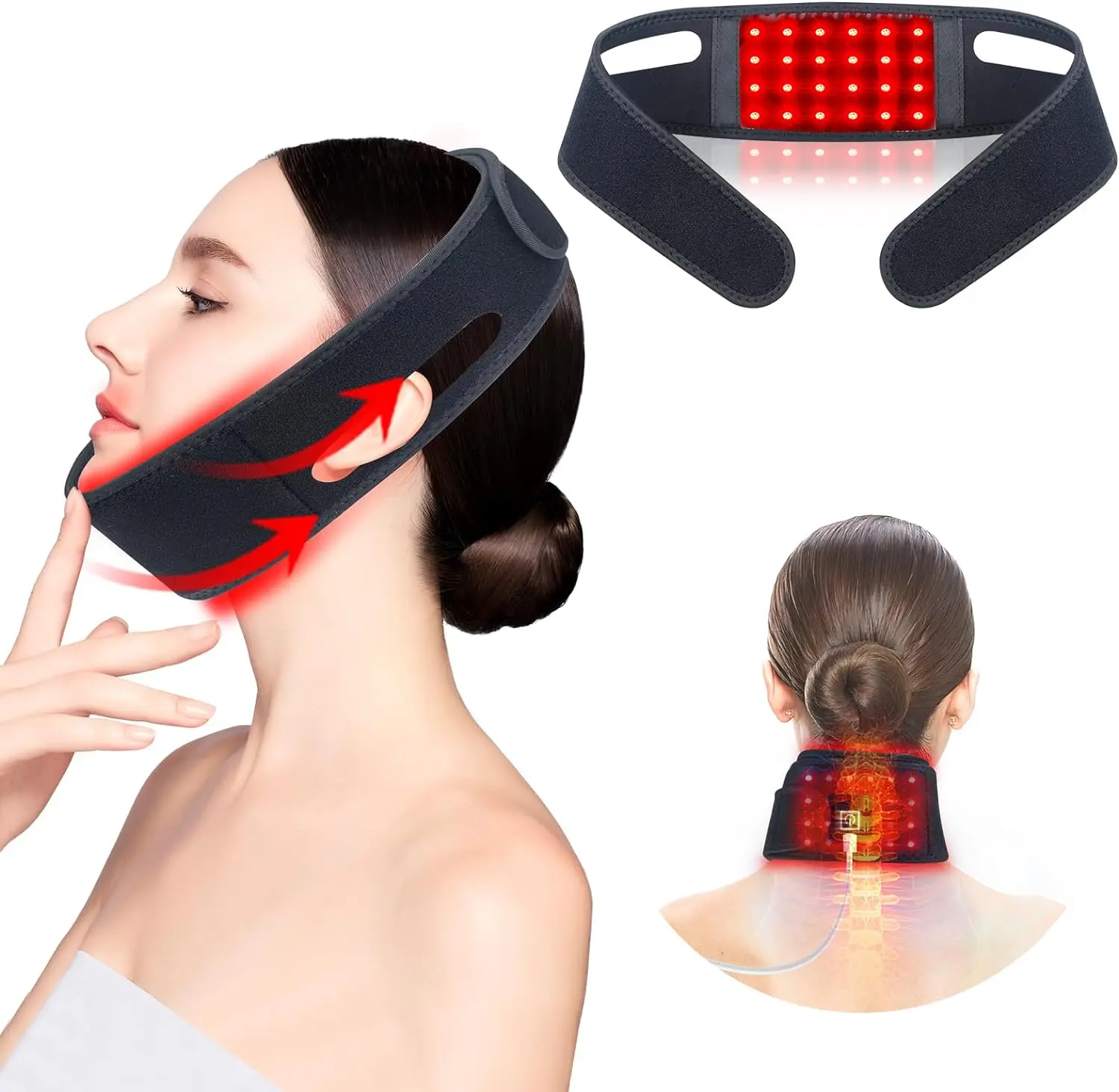 

Red Light Therapy Belt for Neck, Infrared Light Therapy Pad for face lift 660nm and 850nm Flexible Belt for Pain Relief