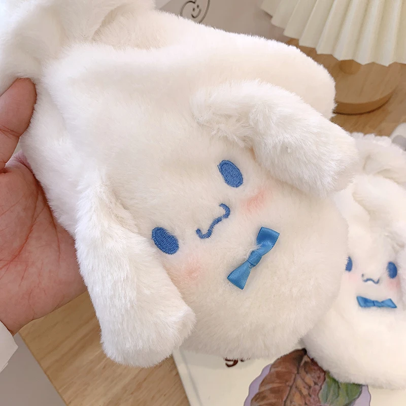 New Anime Sanrio Scarf Cinnamoroll Kawaii Cartoon Cute Thickening Warm Anti-Cold Hundred Match Plush Gloves Christmas Day Gift