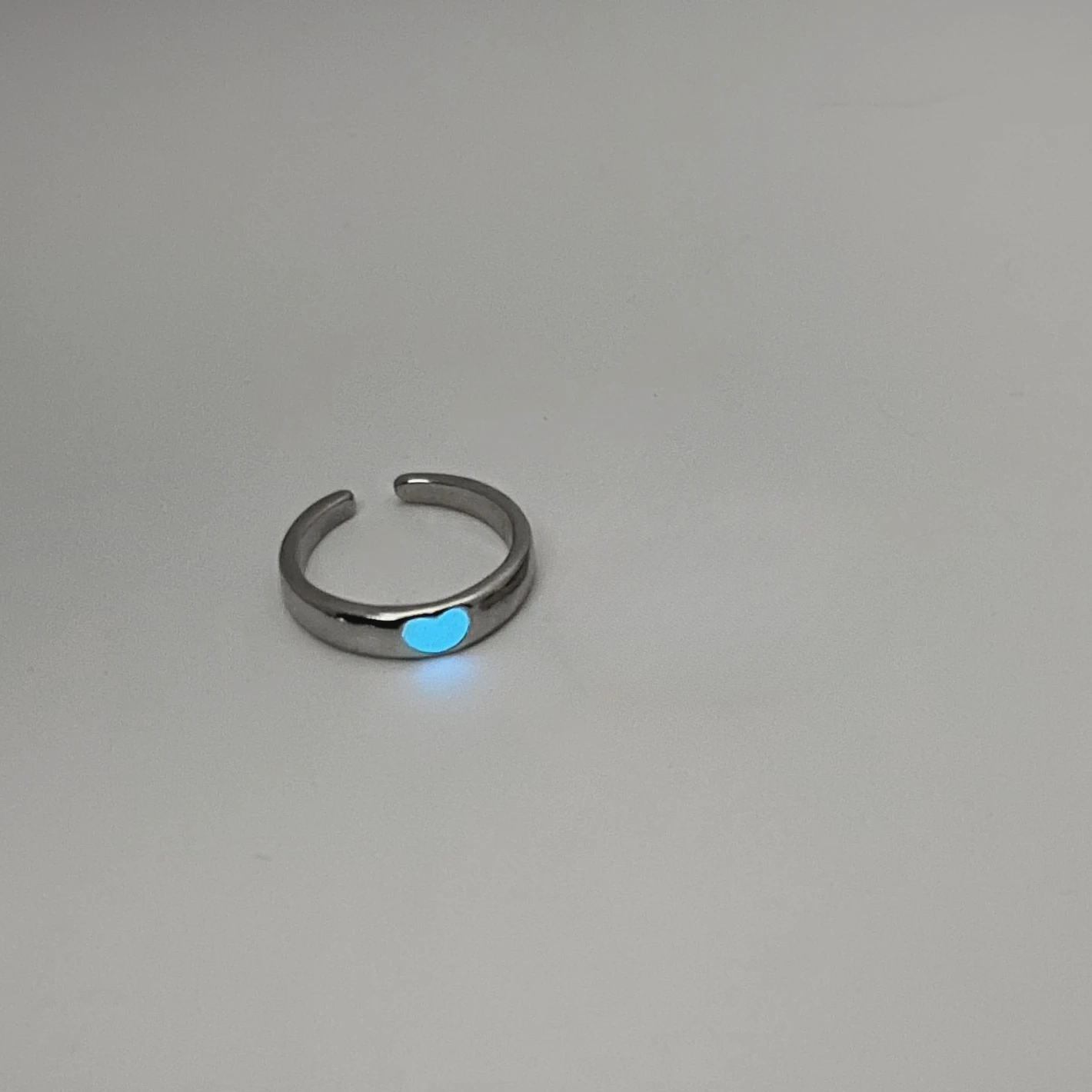 Blue Pink Luminous Ring For Couple Creative Love Heart Index Finger Ring Glowing In The Dark Rings Jewelry Valentine\'s Day Gift