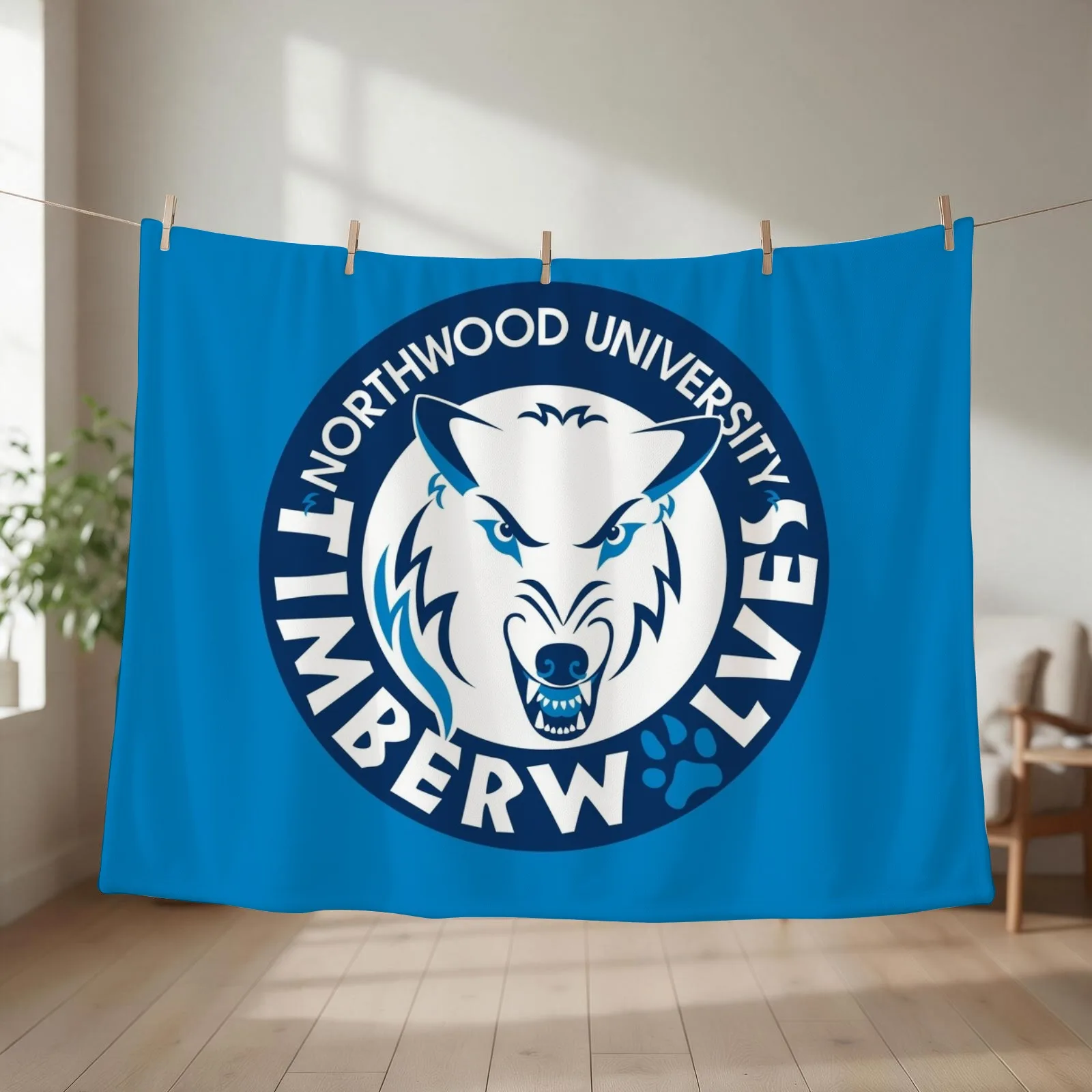 Northwood Timberwolves Throw Blanket couch cozy soft plush fuzzy picnic outdoor blanket