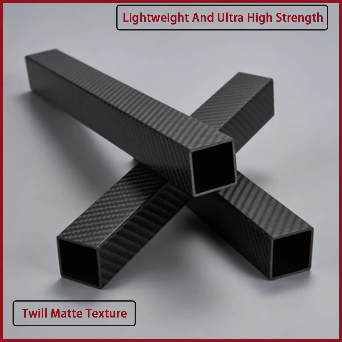 Outer diameter 8-30mm twill matte carbon fiber square hollow tube suitable for drone racks, industrial lightweight brackets, etc