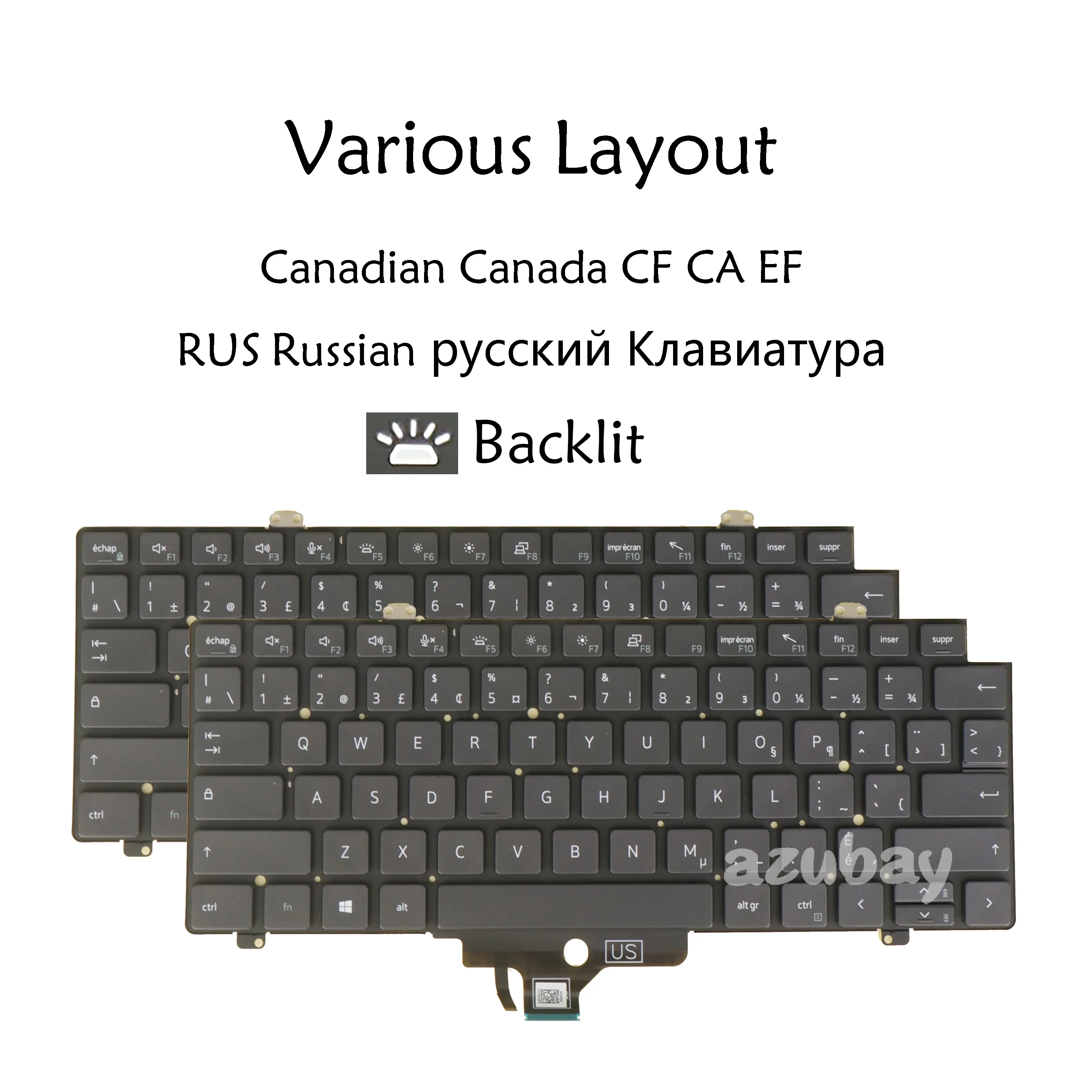 

Backlit Laptop Keyboard for Dell Precision 3470 (Y2022) 3480 (Y2023) 0D2VKW D2VKW 0MYFGY MYFGY Canadian Russian