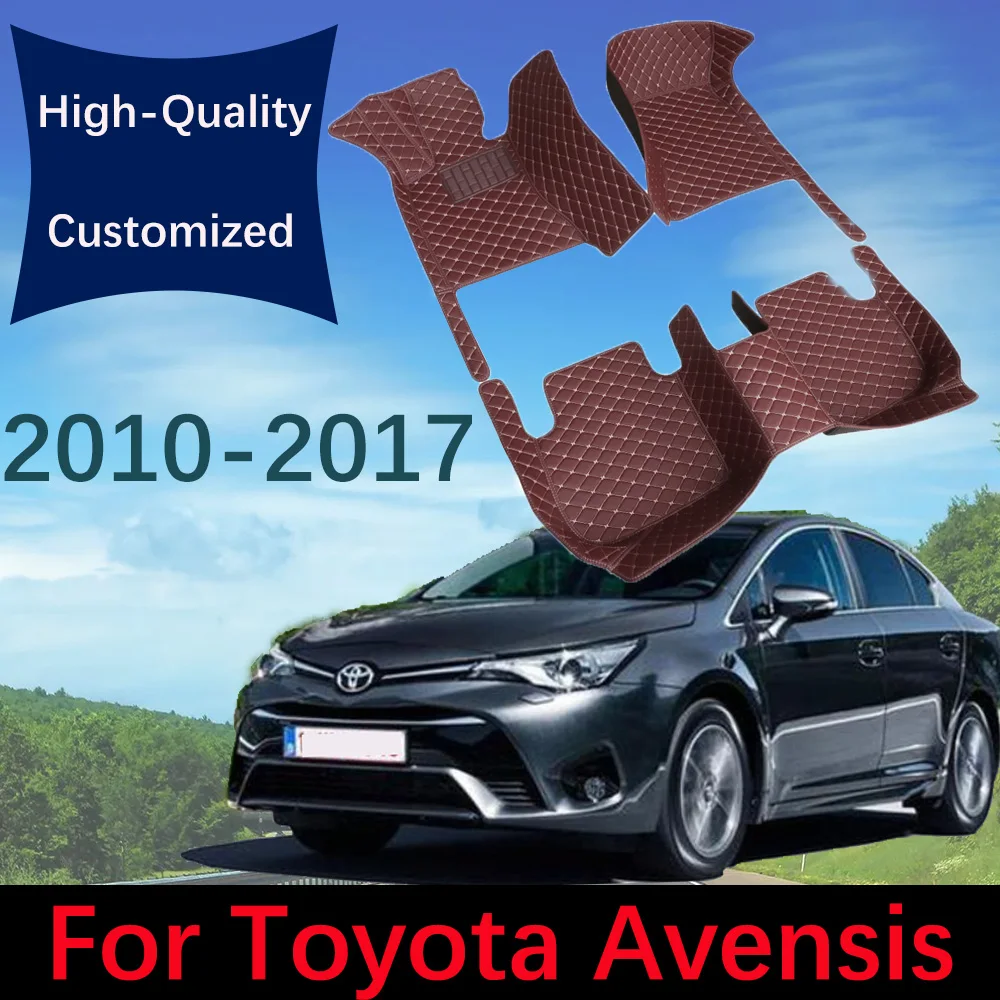 

Кожаные автомобильные коврики на заказ для Toyota Avensis T270 2010 2011 2012 2013 2014 2015 2016, искусственные коврики, подставки для ног