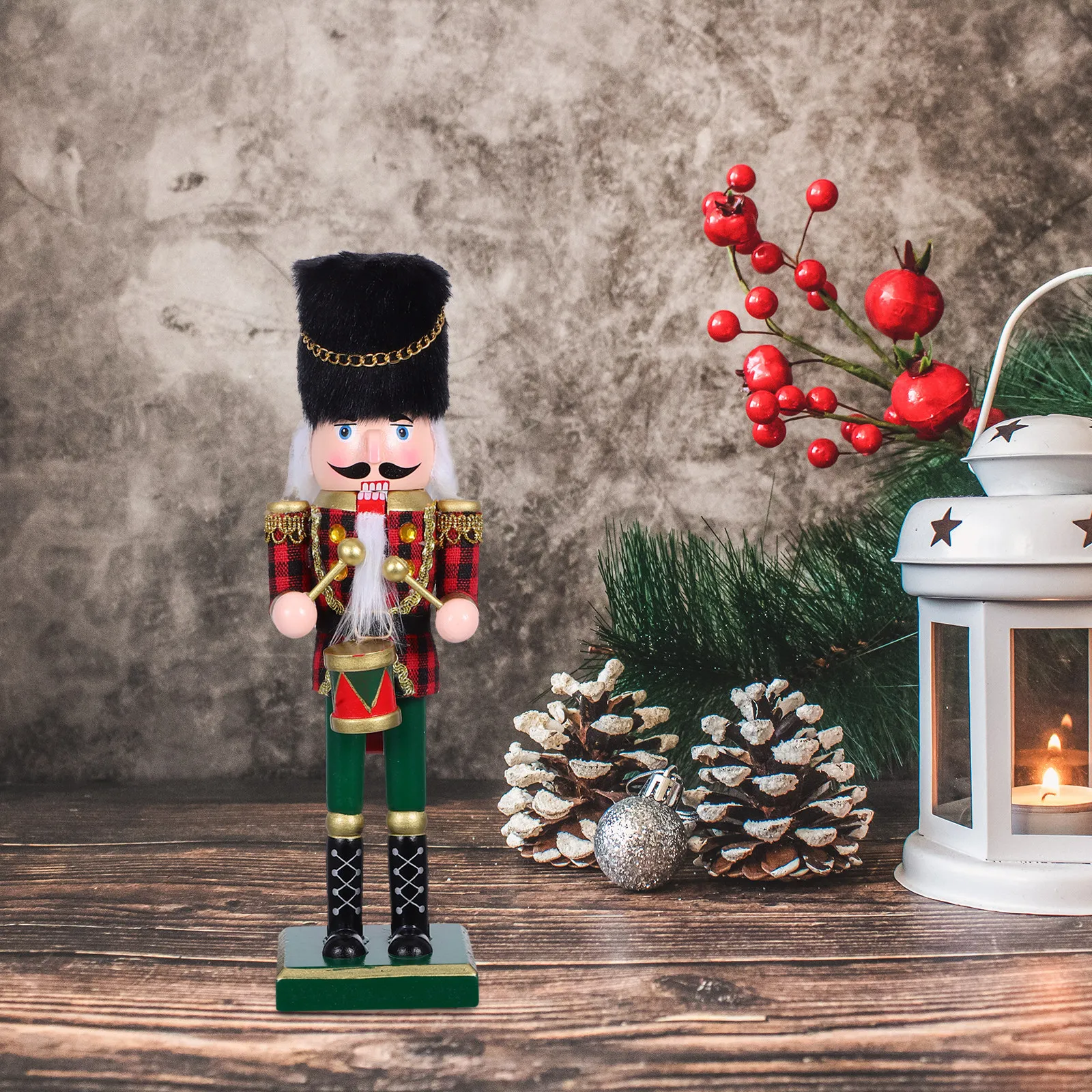 

Wooden Nutcracker Soldier Decoration Traditional Christmas Table Decor Festive Mantel Shelf Centerpiece Holiday Home Decor Xmas