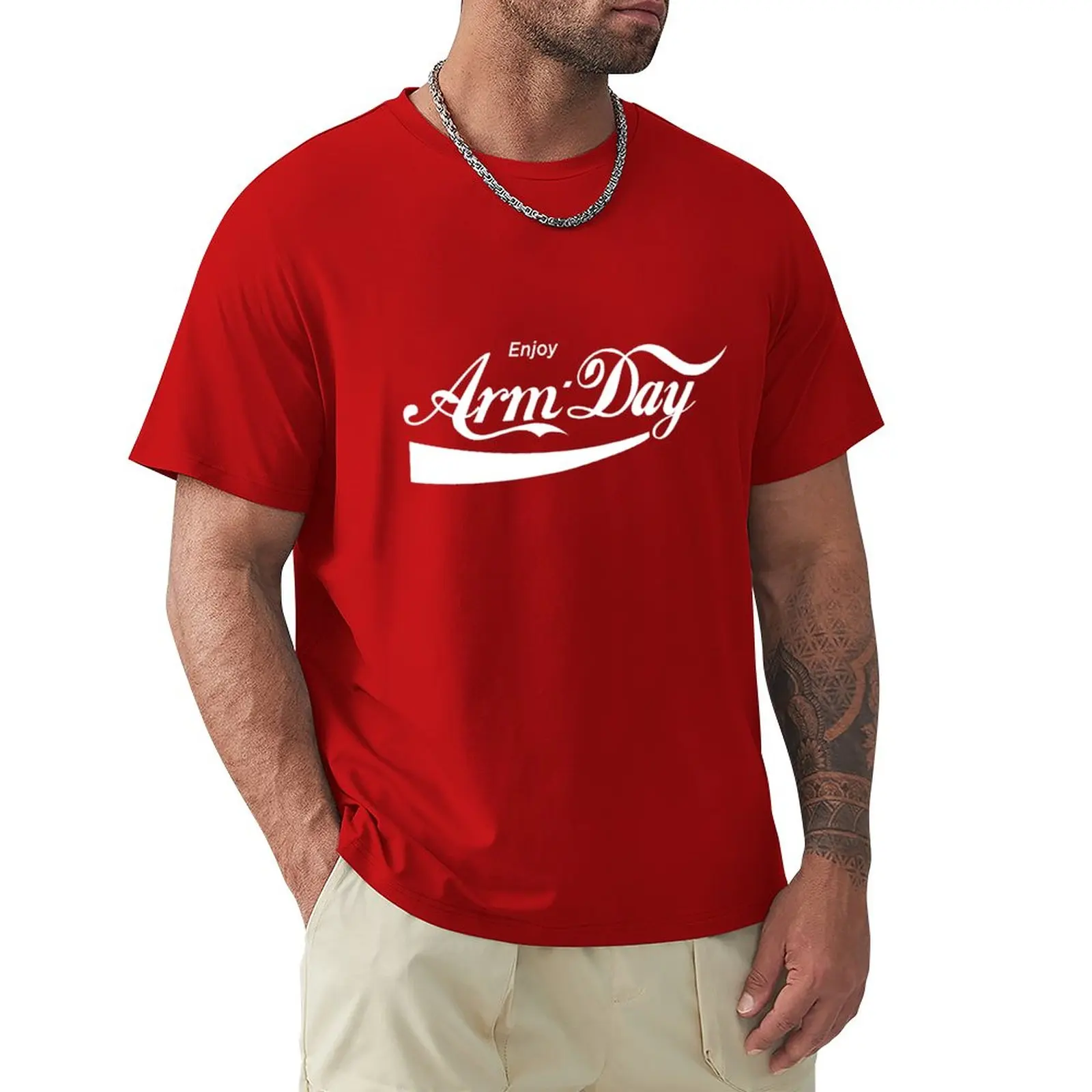 

Arm Day Enjoy T-Shirt Short sleeve tee boys animal print shirt mens vintage t shirts