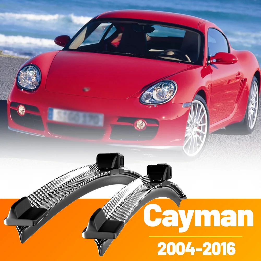 2 Stück Frontscheibenwischer aus Kohlefaser für Porsche Cayman 987 981 2004-2016 2005 2010 2011 2012 2013