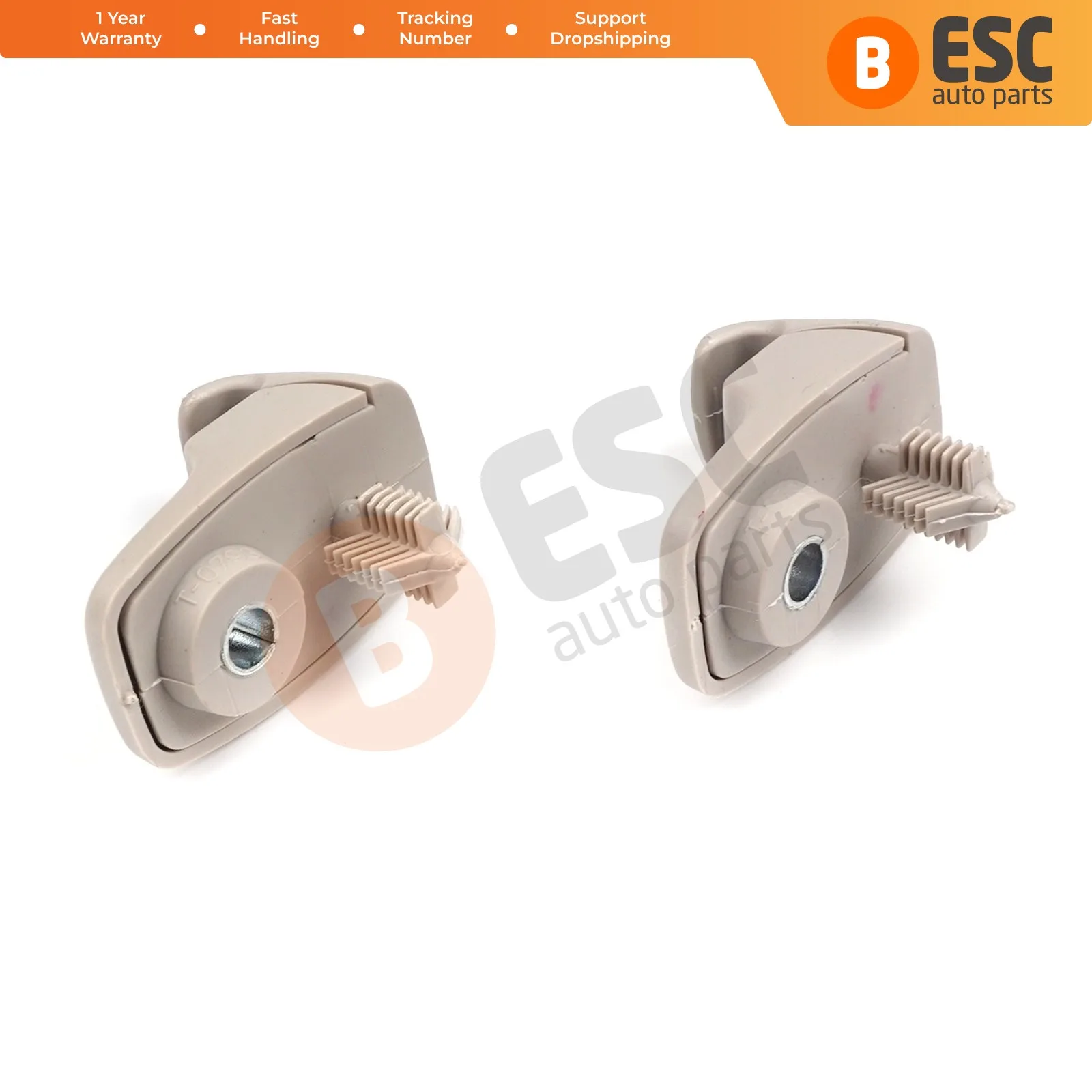 ECF5071 2 Pcs Sun Visor Holder Fixing Support Clip Hook Beige 735566854 For Fiat Ducato 250 Peugeot Boxer Citroen Jumper 2006-